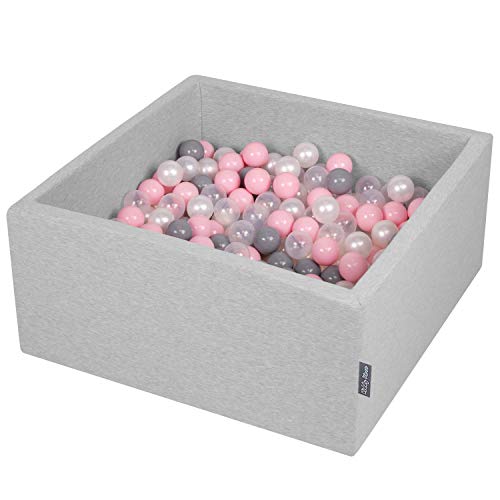 KiddyMoon Bällebad 90X40cm/300 Bälle ∅ 7Cm Bällepool Mit Bunten Bällen Für Babys Kinder Quadrat, Hellgrau:Perle/Grau/Transparent/Rosa KiddyMoon Bällebad 90X40cm/300 Bälle ∅ 7Cm Bällepool Mit Bunten Bällen Für Babys Kinder Quadrat, Hellgrau:Perle/Grau/Transparent/Rosa von KiddyMoon