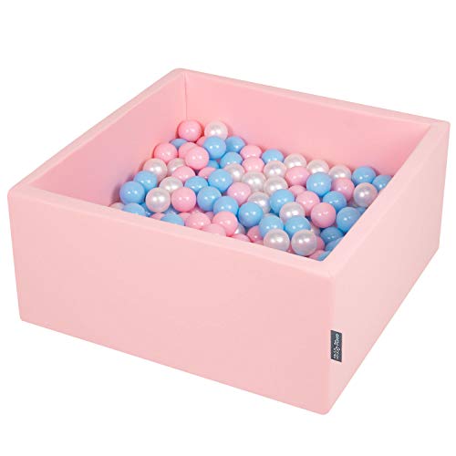 KiddyMoon Bällebad 90X40cm/300 Bälle ∅ 7Cm Bällepool Mit Bunten Bällen Für Babys Kinder Quadrat, Rosa: Baby Blau/Rosa/Perle/Transparent KiddyMoon Bällebad 90X40cm/300 Bälle ∅ 7Cm Bällepool Mit Bunten Bällen Für Babys Kinder Quadrat, Rosa: Baby Blau/Rosa/Perle/Transparent von KiddyMoon