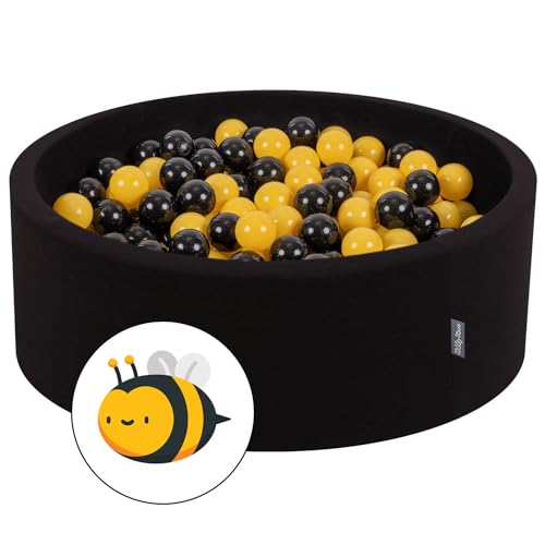 KiddyMoon Bällebad Bällepool Mit Bunten Bällen 90X30cm/300 Bälle ∅ 7Cm Für Babys Kinder Rund, Biene:Schwarz/Gelb KiddyMoon Bällebad Bällepool Mit Bunten Bällen 90X30cm/300 Bälle ∅ 7Cm Für Babys Kinder Rund, Biene:Schwarz/Gelb von KiddyMoon