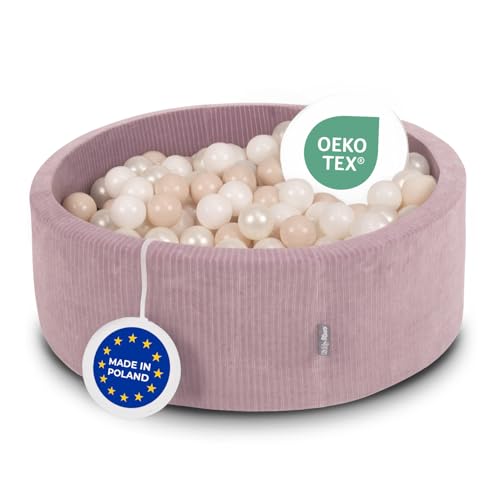 KiddyMoon Bällebad Kinder Schaumstoff 90X30cm/300 Bälle Für Baby Ab 1 Jahr von KiddyMoon