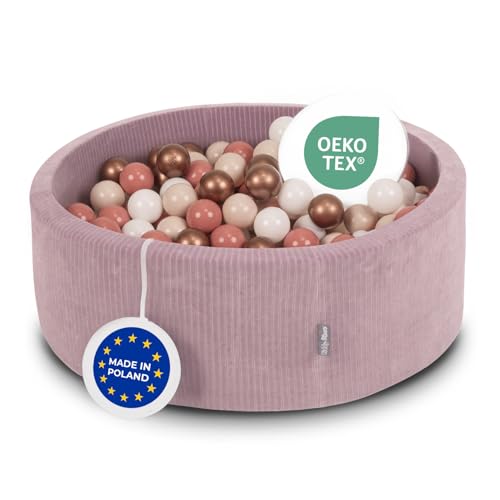 KiddyMoon Bällebad Kinder Schaumstoff 90X30cm/300 Bälle Für Baby Ab 1 Jahr von KiddyMoon
