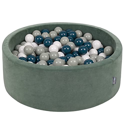 KiddyMoon Rund Bällebad Velvet Bällepool 90X30cm/200 Bälle ∅ 7Cm Ballgruben Für Babys Spielbad Kleinkinder, Hergestellt In Der EU, Waldgrün: Dunkeltürkis/Grüngrau/Weiß KiddyMoon Rund Bällebad Velvet Bällepool 90X30cm/200 Bälle ∅ 7Cm Ballgruben Für Babys Spielbad Kleinkinder, Hergestellt In Der EU, Waldgrün: Dunkeltürkis/Grüngrau/Weiß von KiddyMoon
