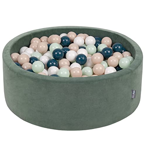 KiddyMoon Rund Bällebad Velvet Bällepool 90X30cm/200 Bälle ∅ 7Cm Ballgruben Für Babys Spielbad Kleinkinder, Hergestellt In Der EU, Waldgrün: Dunkeltürkis/Pastellbeige/Weiß/Minze KiddyMoon Rund Bällebad Velvet Bällepool 90X30cm/200 Bälle ∅ 7Cm Ballgruben Für Babys Spielbad Kleinkinder, Hergestellt In Der EU, Waldgrün: Dunkeltürkis/Pastellbeige/Weiß/Minze von KiddyMoon