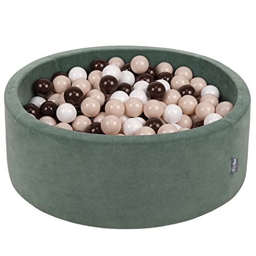 KiddyMoon Rund Bällebad Velvet Bällepool 90X30cm/200 Bälle ∅ 7Cm Ballgruben Für Babys Spielbad Kleinkinder, Hergestellt In Der EU, Waldgrün: Pastellbeige/Braun/Weiß KiddyMoon Rund Bällebad Velvet Bällepool 90X30cm/200 Bälle ∅ 7Cm Ballgruben Für Babys Spielbad Kleinkinder, Hergestellt In Der EU, Waldgrün: Pastellbeige/Braun/Weiß von KiddyMoon