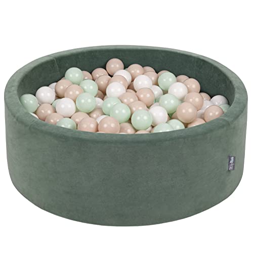 KiddyMoon Rund Bällebad Velvet Bällepool 90X30cm/200 Bälle ∅ 7Cm Ballgruben Für Babys Spielbad Kleinkinder, Hergestellt In Der EU, Waldgrün: Pastellbeige/Weiß/Minze KiddyMoon Rund Bällebad Velvet Bällepool 90X30cm/200 Bälle ∅ 7Cm Ballgruben Für Babys Spielbad Kleinkinder, Hergestellt In Der EU, Waldgrün: Pastellbeige/Weiß/Minze von KiddyMoon