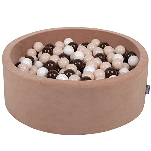 KiddyMoon Rund Bällebad Velvet Bällepool 90X30cm/200 Bälle ∅ 7Cm Ballgruben Für Babys Spielbad Kleinkinder, Hergestellt In Der EU, Wüstenrosa: Pastellbeige/Braun/Weiß KiddyMoon Rund Bällebad Velvet Bällepool 90X30cm/200 Bälle ∅ 7Cm Ballgruben Für Babys Spielbad Kleinkinder, Hergestellt In Der EU, Wüstenrosa: Pastellbeige/Braun/Weiß von KiddyMoon