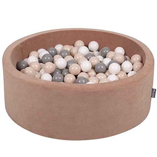 KiddyMoon Rund Bällebad Velvet Bällepool 90X30cm/200 Bälle ∅ 7Cm Ballgruben Für Babys Spielbad Kleinkinder, Hergestellt In Der EU, Wüstenrosa: Pastellbeige/Grau/Weiß KiddyMoon Rund Bällebad Velvet Bällepool 90X30cm/200 Bälle ∅ 7Cm Ballgruben Für Babys Spielbad Kleinkinder, Hergestellt In Der EU, Wüstenrosa: Pastellbeige/Grau/Weiß von KiddyMoon