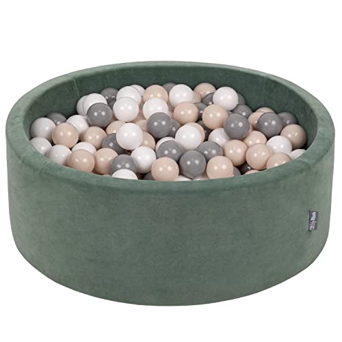 KiddyMoon Rund Bällebad Velvet Bällepool 90X30cm/300 Bälle ∅ 7Cm Ballgruben Für Babys Spielbad Kleinkinder, Hergestellt In Der EU, Waldgrün: Pastellbeige/Grau/Weiß KiddyMoon Rund Bällebad Velvet Bällepool 90X30cm/300 Bälle ∅ 7Cm Ballgruben Für Babys Spielbad Kleinkinder, Hergestellt In Der EU, Waldgrün: Pastellbeige/Grau/Weiß von KiddyMoon