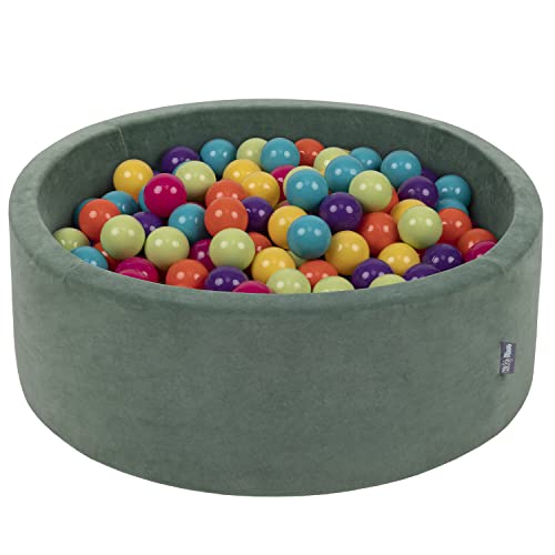 KiddyMoon Rund Bällebad Velvet Bällepool 90X30cm/200 Bälle ∅ 7Cm Ballgruben Für Babys Spielbad Kleinkinder, Hergestellt In Der EU, Waldgrün: Hellgrün/Gelb/Türkis/Orange/Dunkelpink/Violett KiddyMoon Rund Bällebad Velvet Bällepool 90X30cm/200 Bälle ∅ 7Cm Ballgruben Für Babys Spielbad Kleinkinder, Hergestellt In Der EU, Waldgrün: Hellgrün/Gelb/Türkis/Orange/Dunkelpink/Violett von KiddyMoon