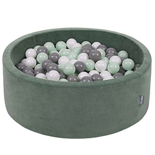 KiddyMoon Rund Bällebad Velvet Bällepool 90X30cm/200 Bälle ∅ 7Cm Ballgruben Für Babys Spielbad Kleinkinder, Hergestellt In Der EU, Waldgrün: Weiß/Grau/Mint KiddyMoon Rund Bällebad Velvet Bällepool 90X30cm/200 Bälle ∅ 7Cm Ballgruben Für Babys Spielbad Kleinkinder, Hergestellt In Der EU, Waldgrün: Weiß/Grau/Mint von KiddyMoon