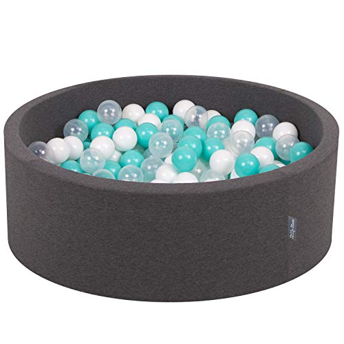 KiddyMoon Bällebad 90X30cm/300 Bälle ∅ 7Cm Bällepool Mit Bunten Bällen Für Babys Kinder Rund, Dunkelgrau:Helltürkis/Weiß/Transparent KiddyMoon Bällebad 90X30cm/300 Bälle ∅ 7Cm Bällepool Mit Bunten Bällen Für Babys Kinder Rund, Dunkelgrau:Helltürkis/Weiß/Transparent von KiddyMoon