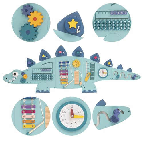 KiddyMoon Montessori Motorikspielzeug Kinder Holz Dinosaurierform Lernspiel AB-001, Blau,Uni KiddyMoon Montessori Motorikspielzeug Kinder Holz Dinosaurierform Lernspiel AB-001, Blau,Uni von KiddyMoon