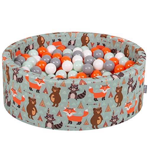 KiddyMoon Rund Bällebad Bällepool 90X30cm/200 Bälle ∅ 7Cm Ballgruben Mit Bunten Bällen Für Babys Spielbad Kleinkinder, Hergestellt In Der EU, Füchse-Grün:Orange/Mint/Grau/Weiß KiddyMoon Rund Bällebad Bällepool 90X30cm/200 Bälle ∅ 7Cm Ballgruben Mit Bunten Bällen Für Babys Spielbad Kleinkinder, Hergestellt In Der EU, Füchse-Grün:Orange/Mint/Grau/Weiß von KiddyMoon