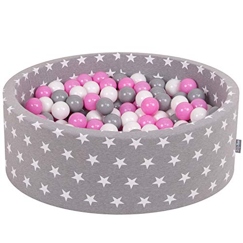 KiddyMoon Rund Bällebad Bällepool 90X30cm/200 Bälle ∅ 7Cm Sterne-Muster Ballgruben Für Babys Spielbad Kleinkinder, Hergestellt In Der EU, Grausterne: Grau/Weiß/Hellpink KiddyMoon Rund Bällebad Bällepool 90X30cm/200 Bälle ∅ 7Cm Sterne-Muster Ballgruben Für Babys Spielbad Kleinkinder, Hergestellt In Der EU, Grausterne: Grau/Weiß/Hellpink von KiddyMoon
