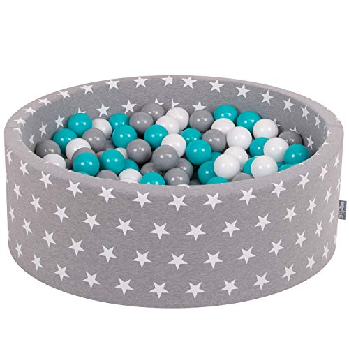 KiddyMoon Rund Bällebad Bällepool 90X30cm/200 Bälle ∅ 7Cm Sterne-Muster Ballgruben Für Babys Spielbad Kleinkinder, Hergestellt In Der EU, Grausterne: Grau/Weiß/Türkis KiddyMoon Rund Bällebad Bällepool 90X30cm/200 Bälle ∅ 7Cm Sterne-Muster Ballgruben Für Babys Spielbad Kleinkinder, Hergestellt In Der EU, Grausterne: Grau/Weiß/Türkis von KiddyMoon