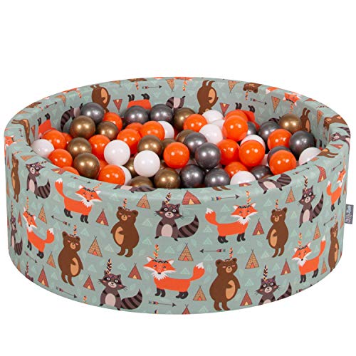 KiddyMoon Rund Bällebad Bällepool 90X30cm/300 Bälle ∅ 7Cm Ballgruben Mit Bunten Bällen Für Babys Spielbad Kleinkinder, Hergestellt In Der EU, Füchse-Grün:Orange/Silbern/Golden/Weiß KiddyMoon Rund Bällebad Bällepool 90X30cm/300 Bälle ∅ 7Cm Ballgruben Mit Bunten Bällen Für Babys Spielbad Kleinkinder, Hergestellt In Der EU, Füchse-Grün:Orange/Silbern/Golden/Weiß von KiddyMoon