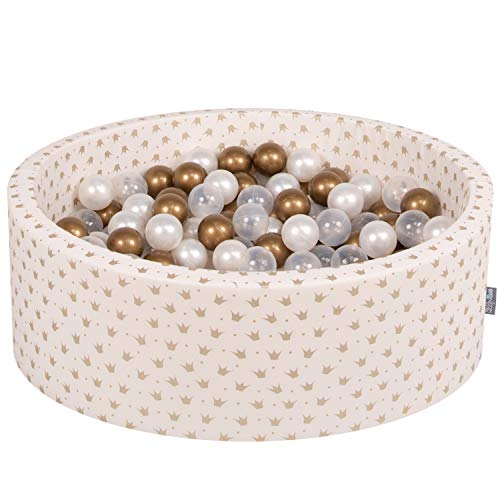 KiddyMoon Rund Bällebad Bällepool 90X30cm/300 Bälle ∅ 7Cm Kronen-Muster Ballgruben Für Babys Spielbad Kleinkinder, Hergestellt In Der EU, Golden-Ecru: Golden/Transparent/Perle KiddyMoon Rund Bällebad Bällepool 90X30cm/300 Bälle ∅ 7Cm Kronen-Muster Ballgruben Für Babys Spielbad Kleinkinder, Hergestellt In Der EU, Golden-Ecru: Golden/Transparent/Perle von KiddyMoon