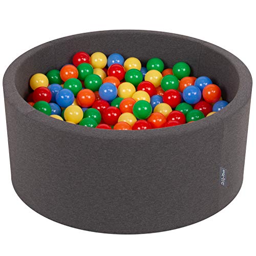 KiddyMoon Rund Bällebad Bällepool 90X40cm/300 Bälle ∅ 7Cm Ballgruben Mit Bunten Bällen Für Babys Spielbad Kleinkinder, Hergestellt In Der EU, Dunkelgrau:Gelb/Grün/Blau/Rot/Orange KiddyMoon Rund Bällebad Bällepool 90X40cm/300 Bälle ∅ 7Cm Ballgruben Mit Bunten Bällen Für Babys Spielbad Kleinkinder, Hergestellt In Der EU, Dunkelgrau:Gelb/Grün/Blau/Rot/Orange von KiddyMoon