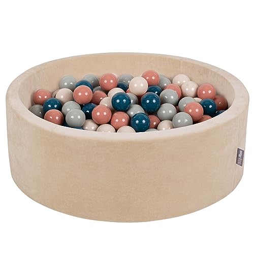 KiddyMoon Rund Bällebad Velvet Bällepool 90X30cm/200 Bälle ∅ 7Cm Ballgruben Für Babys Spielbad Kleinkinder, Hergestellt In EU, Sandbeige: Dunkeltürkis/Pastellbeige/Grüngrau/Lachsfarbe KiddyMoon Rund Bällebad Velvet Bällepool 90X30cm/200 Bälle ∅ 7Cm Ballgruben Für Babys Spielbad Kleinkinder, Hergestellt In EU, Sandbeige: Dunkeltürkis/Pastellbeige/Grüngrau/Lachsfarbe von KiddyMoon