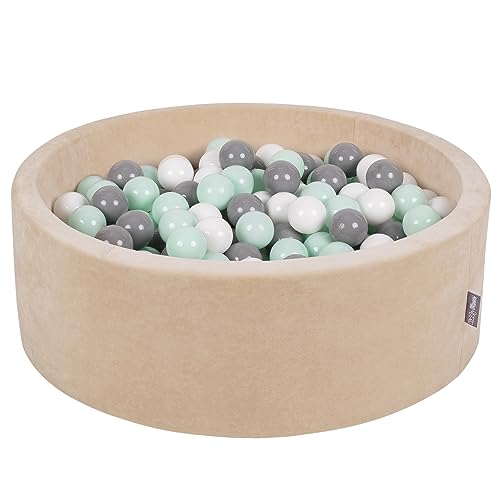 KiddyMoon Rund Bällebad Velvet Bällepool 90X30cm/200 Bälle ∅ 7Cm Ballgruben Für Babys Spielbad Kleinkinder, Hergestellt In EU, Sandbeige: Weiß/Grau/Mint KiddyMoon Rund Bällebad Velvet Bällepool 90X30cm/200 Bälle ∅ 7Cm Ballgruben Für Babys Spielbad Kleinkinder, Hergestellt In EU, Sandbeige: Weiß/Grau/Mint von KiddyMoon