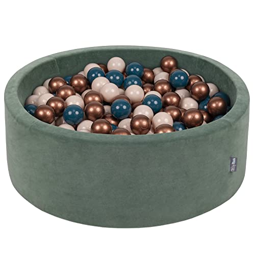KiddyMoon Rund Bällebad Velvet Bällepool 90X30cm/200 Bälle ∅ 7Cm Ballgruben Für Babys Spielbad Kleinkinder, Hergestellt In Der EU, Waldgrün: Dunkeltürkis/Pastellbeige/Kupferrot KiddyMoon Rund Bällebad Velvet Bällepool 90X30cm/200 Bälle ∅ 7Cm Ballgruben Für Babys Spielbad Kleinkinder, Hergestellt In Der EU, Waldgrün: Dunkeltürkis/Pastellbeige/Kupferrot von KiddyMoon