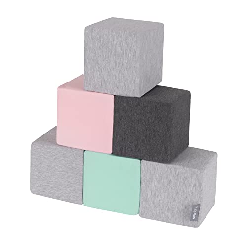 KiddyMoon Schaumstoff Würfel Für Baby Weiche Blöcke 6 Stücke Schaum Spielzeug Montessori-Spielzeug Mit Schaum Und Viel Spaß Für Kinder, Hergestellt In Der EU, Blöcke: Hellgrau-Dunkelgrau-Pink-Mint KiddyMoon Schaumstoff Würfel Für Baby Weiche Blöcke 6 Stücke Schaum Spielzeug Montessori-Spielzeug Mit Schaum Und Viel Spaß Für Kinder, Hergestellt In Der EU, Blöcke: Hellgrau-Dunkelgrau-Pink-Mint von KiddyMoon