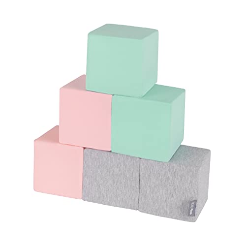 KiddyMoon Schaumstoff Würfel Für Baby Weiche Blöcke 6 Stücke Schaum Spielzeug Montessori-Spielzeug Mit Schaum Und Viel Spaß Für Kinder, Hergestellt In Der EU, Blöcke: Hellgrau-Pink-Mint KiddyMoon Schaumstoff Würfel Für Baby Weiche Blöcke 6 Stücke Schaum Spielzeug Montessori-Spielzeug Mit Schaum Und Viel Spaß Für Kinder, Hergestellt In Der EU, Blöcke: Hellgrau-Pink-Mint von KiddyMoon