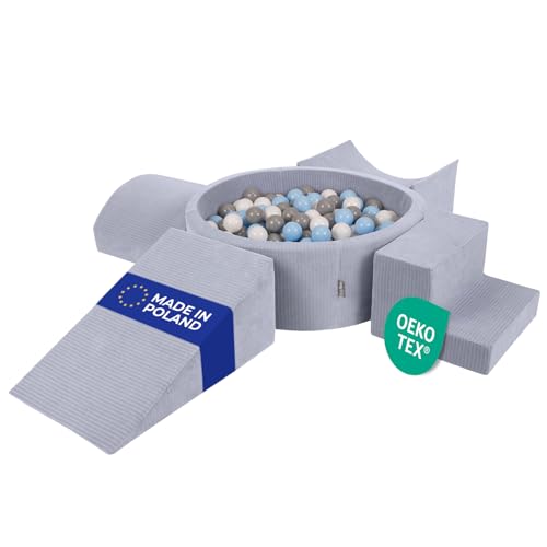 KiddyMoon Spielplatz Aus Schaumstoff Für Kinder (200 Bälle) Waschbare Bezug von KiddyMoon