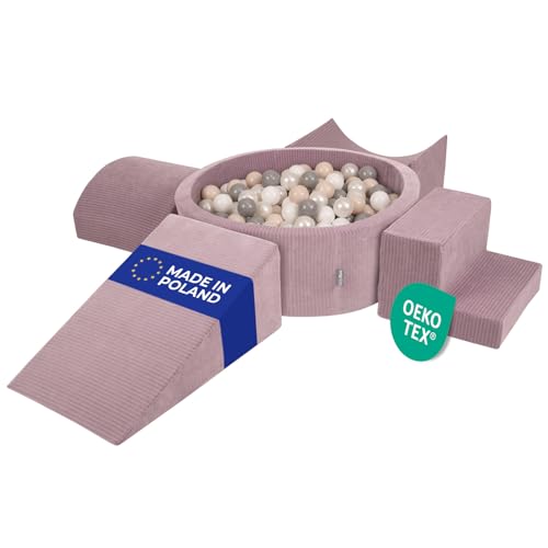 KiddyMoon Spielplatz Aus Schaumstoff Für Kinder (200 Bälle) Waschbare Bezug von KiddyMoon