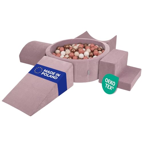 KiddyMoon Spielplatz Aus Schaumstoff Für Kinder (200 Bälle) Waschbare Bezug von KiddyMoon