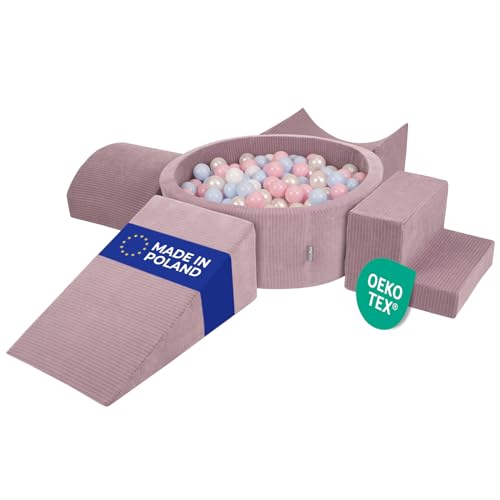 KiddyMoon Spielplatz Aus Schaumstoff Für Kinder (200 Bälle) Waschbare Bezug von KiddyMoon