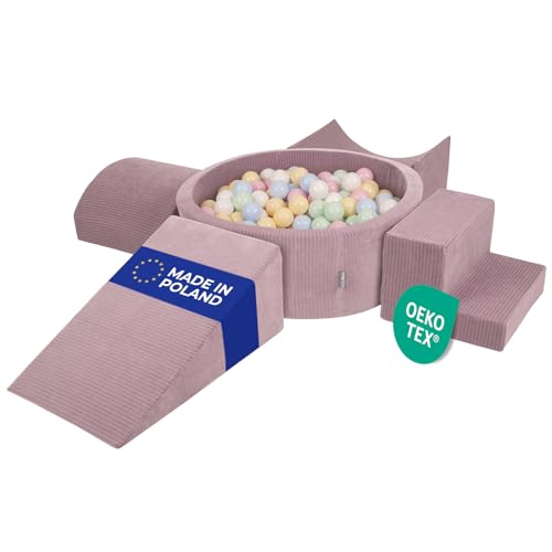 KiddyMoon Spielplatz Aus Schaumstoff Für Kinder (200 Bälle) Waschbare Bezug von KiddyMoon