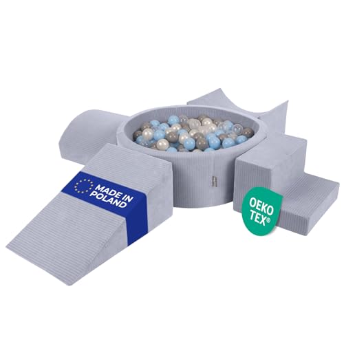 KiddyMoon Spielplatz Aus Schaumstoff Für Kinder (200 Bälle) Waschbare Bezug von KiddyMoon