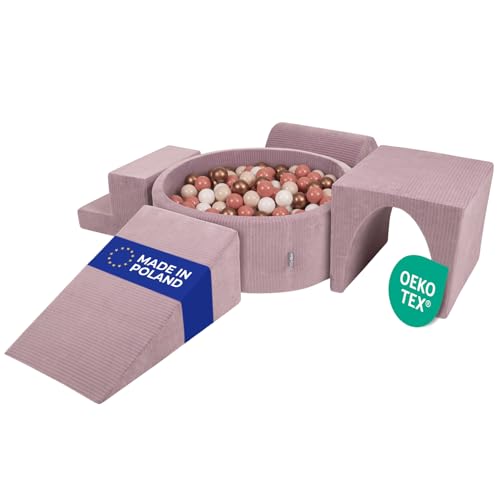 KiddyMoon Spielplatz Aus Schaumstoff Für Kinder (200 Bälle) Waschbare Bezug von KiddyMoon