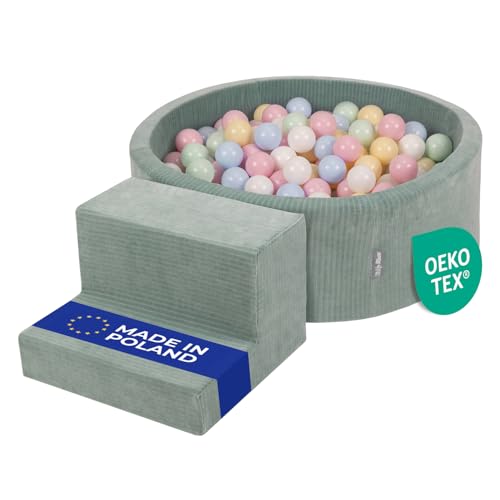 KiddyMoon Spielplatz Aus Schaumstoff Für Kinder (200 Bälle) Waschbare Bezug von KiddyMoon