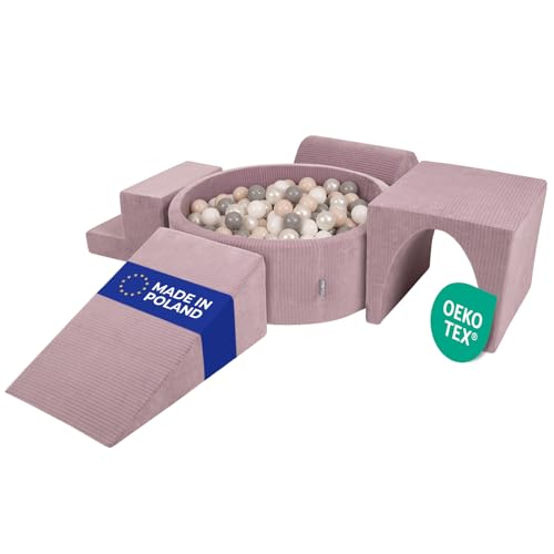 KiddyMoon Spielplatz Aus Schaumstoff Für Kinder (200 Bälle) Waschbare Bezug von KiddyMoon