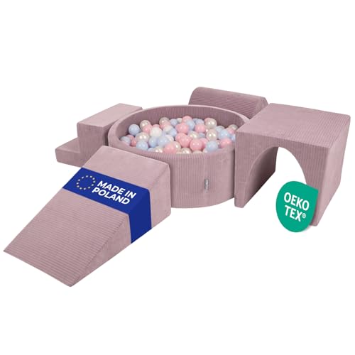 KiddyMoon Spielplatz Aus Schaumstoff Für Kinder (300 Bälle) Waschbare Bezug von KiddyMoon