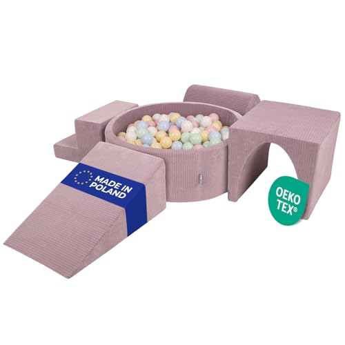 KiddyMoon Spielplatz Aus Schaumstoff Für Kinder (300 Bälle) Waschbare Bezug von KiddyMoon