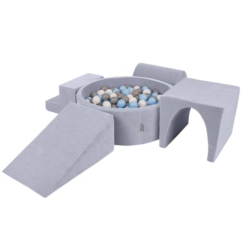 KiddyMoon Spielplatz Aus Schaumstoff Für Kinder (300 Bälle) Waschbare Bezug von KiddyMoon