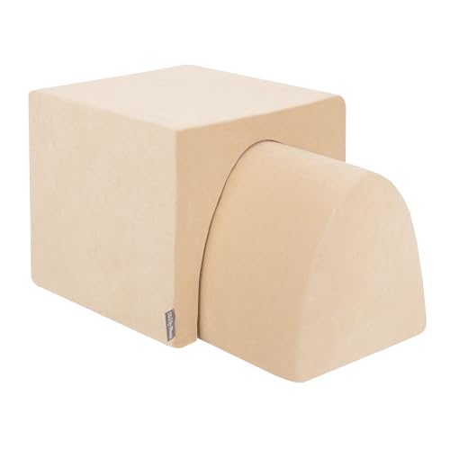 KiddyMoon Spielplatz Velvet Aus Schaumstoff Für Babys Spielbad Hindernisläufen, Element Hügel/Tunnel, Sandbeige von KiddyMoon
