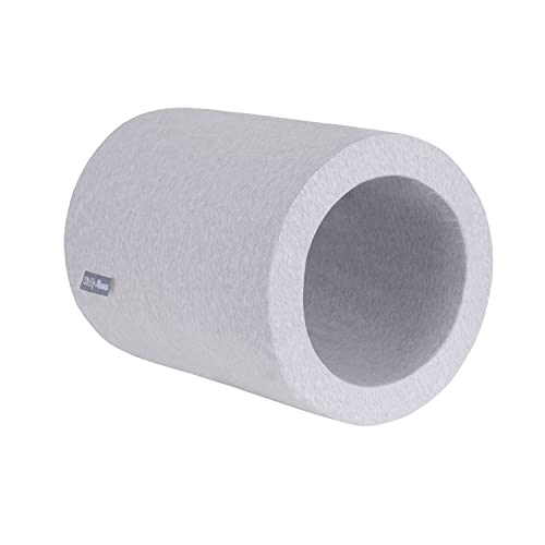 KiddyMoon Spielplatz Velvet Aus Schaumstoff Mit Samt Rund Bällebad Ballgruben Für Babys Spielbad Hindernisläufen, Element Fass, Hellgrau von KiddyMoon