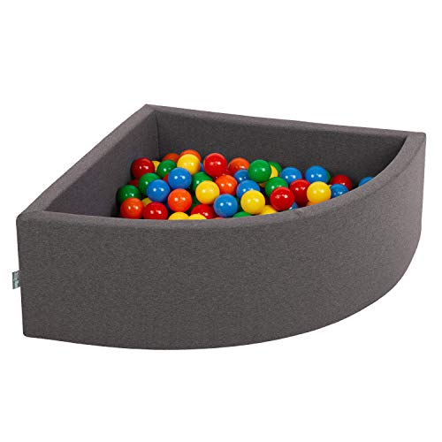 KiddyMoon Viertel Eckig Bällebad Bällepool 90X30cm/300 Bälle ∅ 7Cm Ballgruben Für Babys Spielbad Kleinkinder, Hergestellt In Der EU, Dunkelgrau:Gelb/Grün/Blau/Rot/Orange KiddyMoon Viertel Eckig Bällebad Bällepool 90X30cm/300 Bälle ∅ 7Cm Ballgruben Für Babys Spielbad Kleinkinder, Hergestellt In Der EU, Dunkelgrau:Gelb/Grün/Blau/Rot/Orange von KiddyMoon