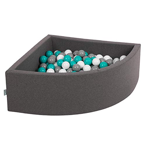KiddyMoon Viertel Eckig Bällebad Bällepool 90X30cm/300 Bälle ∅ 7Cm Ballgruben Für Babys Spielbad Kleinkinder, Hergestellt In Der EU, Dunkelgrau:Grau/Weiß/Türkis KiddyMoon Viertel Eckig Bällebad Bällepool 90X30cm/300 Bälle ∅ 7Cm Ballgruben Für Babys Spielbad Kleinkinder, Hergestellt In Der EU, Dunkelgrau:Grau/Weiß/Türkis von KiddyMoon