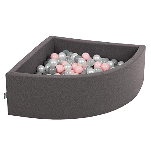 KiddyMoon Viertel Eckig Bällebad Bällepool 90X30cm/300 Bälle ∅ 7Cm Ballgruben Für Babys Spielbad Kleinkinder, Hergestellt In Der EU, Dunkelgrau:Perle/Grau/Transparent/Puderrosa KiddyMoon Viertel Eckig Bällebad Bällepool 90X30cm/300 Bälle ∅ 7Cm Ballgruben Für Babys Spielbad Kleinkinder, Hergestellt In Der EU, Dunkelgrau:Perle/Grau/Transparent/Puderrosa von KiddyMoon