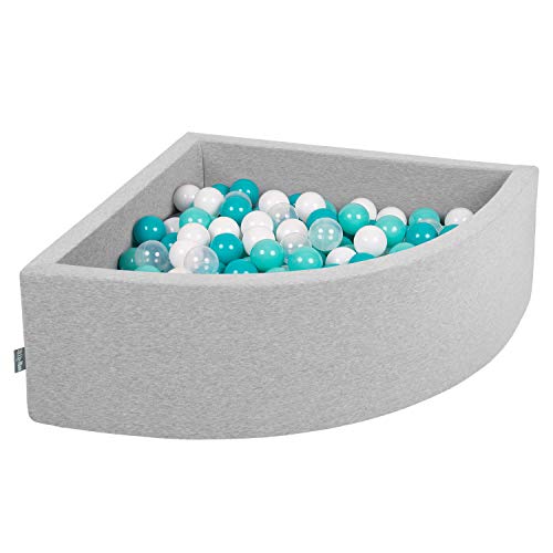 KiddyMoon Viertel Eckig Bällebad Bällepool 90X30cm/300 Bälle ∅ 7Cm Ballgruben Für Babys Spielbad Kleinkinder, Hergestellt In Der EU, Hellgrau:Helltürkis/Weiß/Transparent/Türkis KiddyMoon Viertel Eckig Bällebad Bällepool 90X30cm/300 Bälle ∅ 7Cm Ballgruben Für Babys Spielbad Kleinkinder, Hergestellt In Der EU, Hellgrau:Helltürkis/Weiß/Transparent/Türkis von KiddyMoon