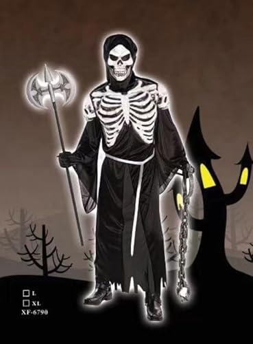 Kidken Halloween Fancy Dress Halloween Outfits für Männer Frauen Cosplay Erwachsene Fancy Dress Party (Sensenmann, XL) von Kidken