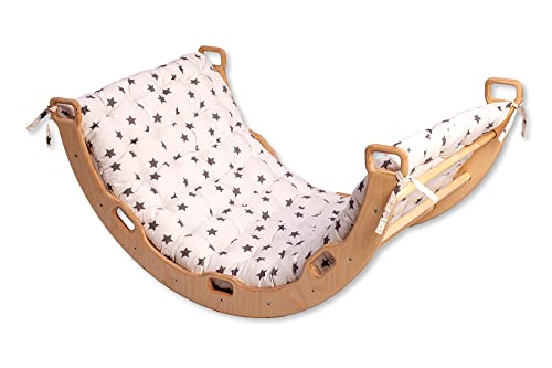 Kidodido Kletterbogen –Montessori – Bogen mit Kissen | Wippe für Drinnen | Bogenwippe für Kinder | Unisex Drinnen und Draußen Kleinkind Kletter Bogen (Groß Kletterbogen mit Sterne Kissen) Kidodido Kletterbogen –Montessori – Bogen mit Kissen | Wippe für Drinnen | Bogenwippe für Kinder | Unisex Drinnen und Draußen Kleinkind Kletter Bogen (Groß Kletterbogen mit Sterne Kissen) von Kidodido
