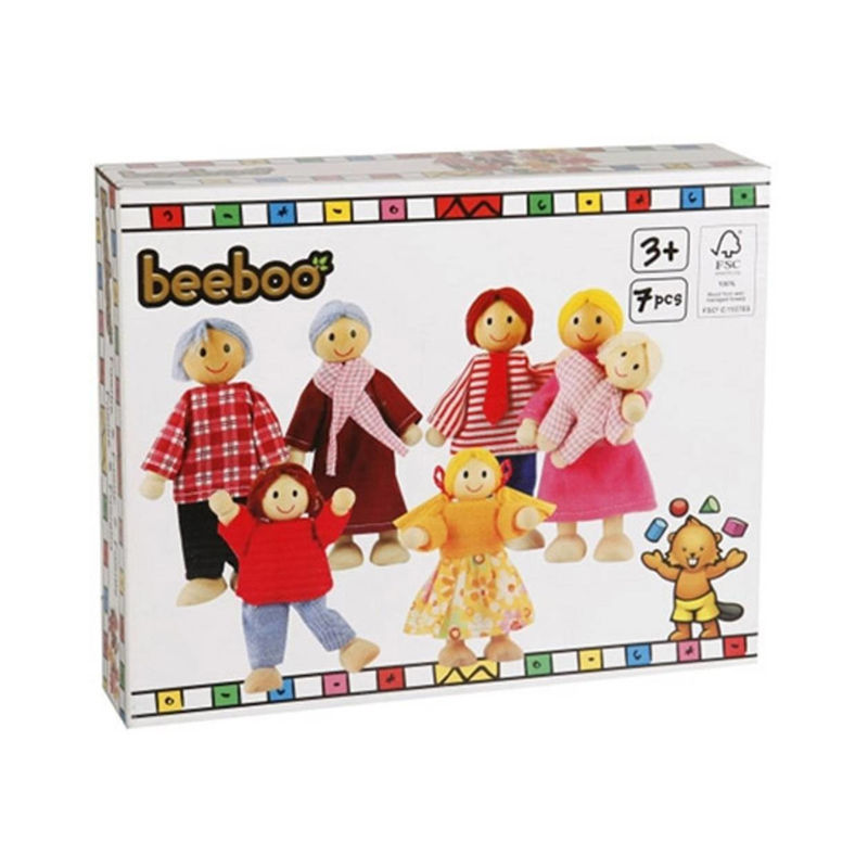 Beeboo "Puppenhaus-Familie", 7 Puppen von Spielmaus Holz