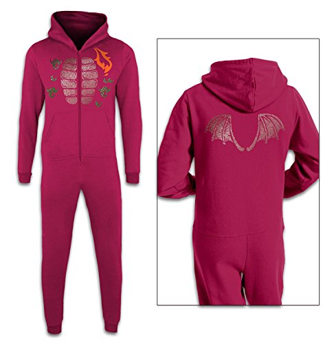 Feen-Drachen-Kostüm für Kinder, Einteiler, Hot Pink, 12–13 Jahre Feen-Drachen-Kostüm für Kinder, Einteiler, Hot Pink, 12–13 Jahre von Kids Clothing By Big Mouth