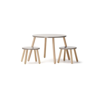 Kids Concept® Tisch und zwei Hocker, hellbraun von Kids Concept
